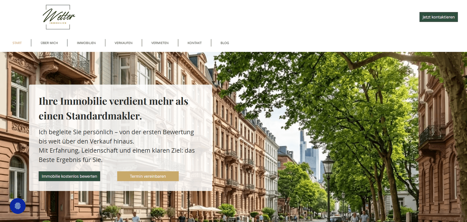 Website Wetter Immobilien – Immobilienmakler in Frankfurt