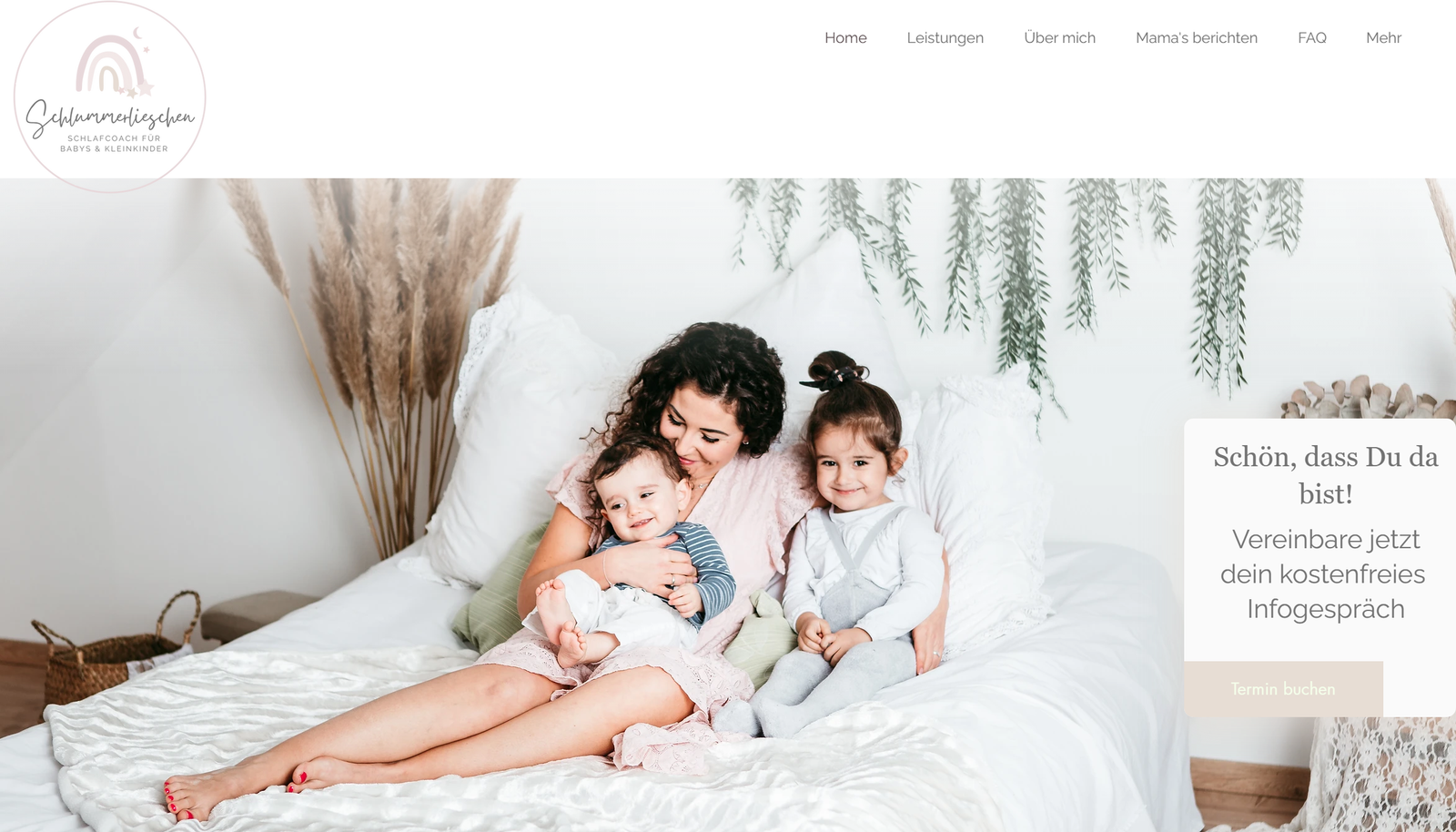 Website Schlummerlieschen – Schlafcoach für Babys und Kleinkinder